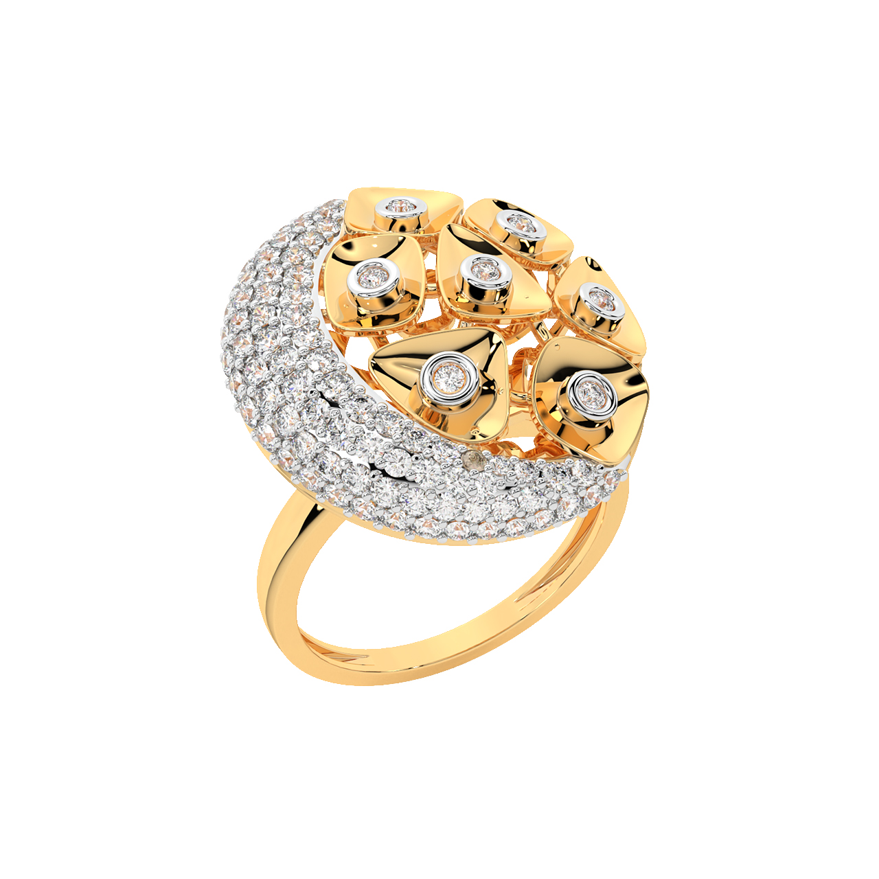 Ovary Design Diamond Ring